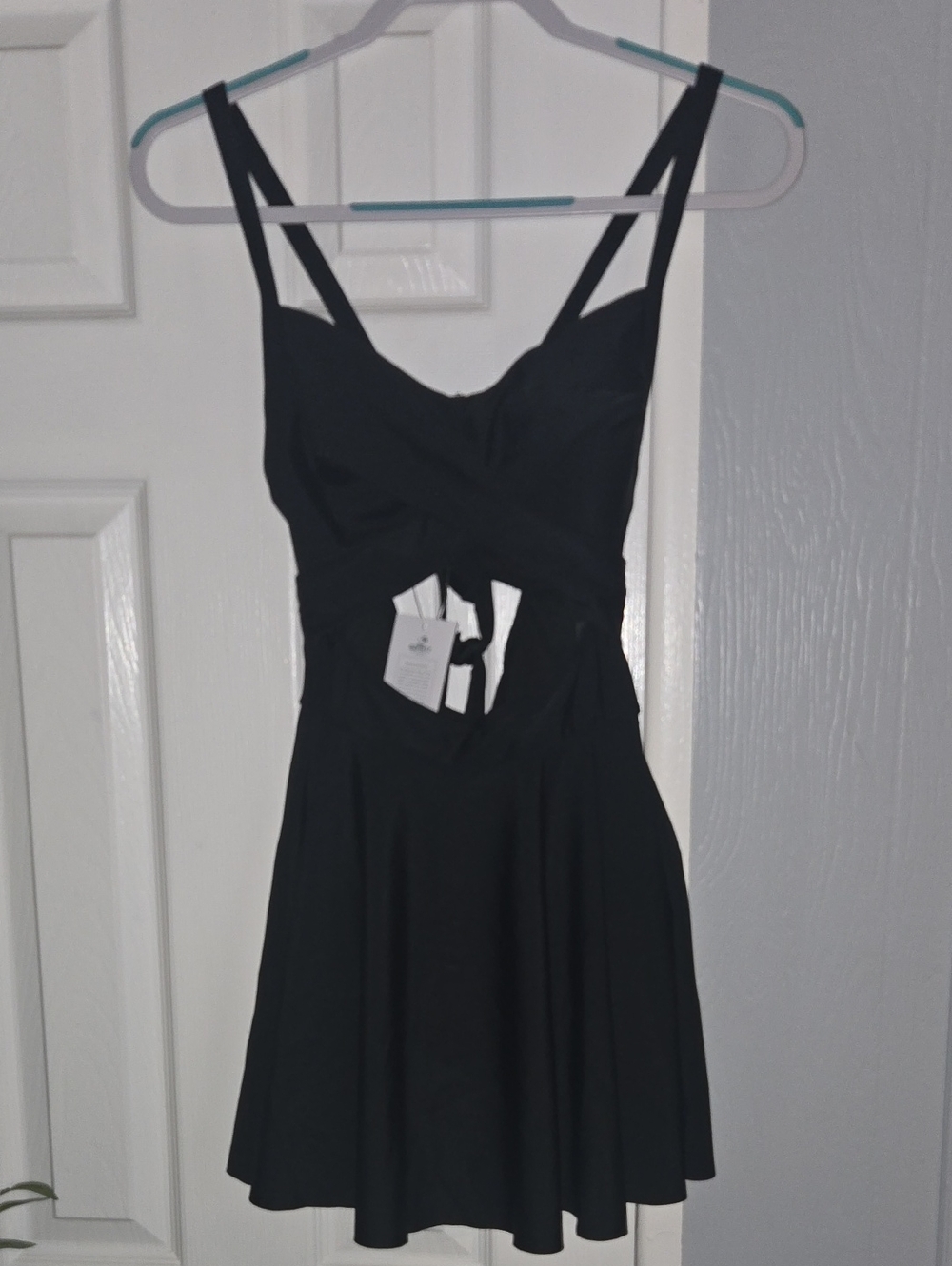 Black Cutout Swimsuit with Twist Front